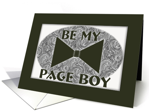 Be My-Page Boy-Black Boe Tie-Wedding Attendant Invitation card