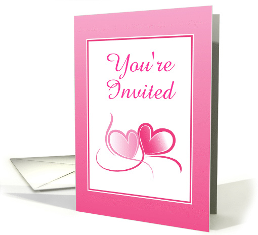 Pink Hearts-Wedding Anniversary Party Invitation/Custom card (482419)