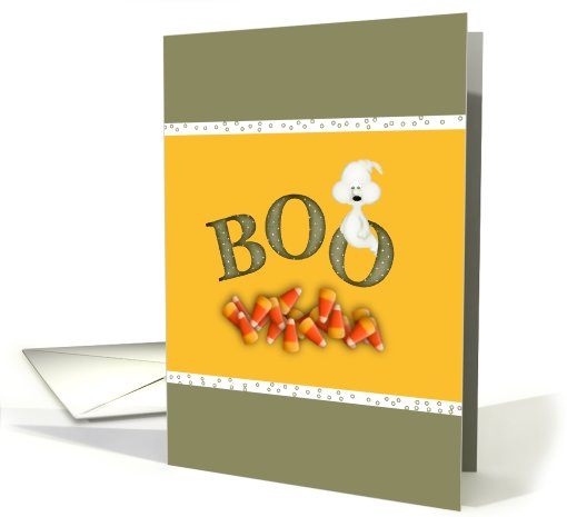Halloween-BOO-Ghost-Candy`Corn card (500866)