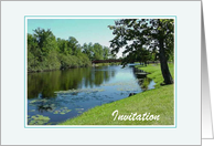 Picnic Invitation-River-Nature-Trees-Grass/Custom card