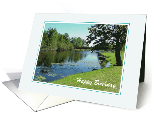 Happy Birthday Card With Peacful River Landscape/Custom card (501549)
