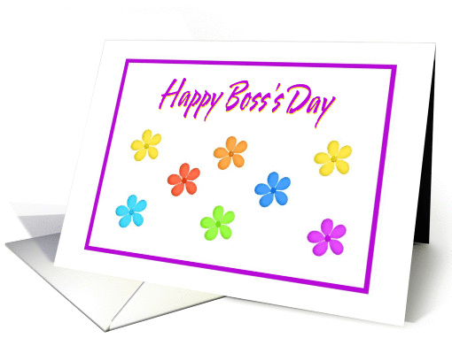 Happy Boss's Day-Female Painted Flowers card (505507)