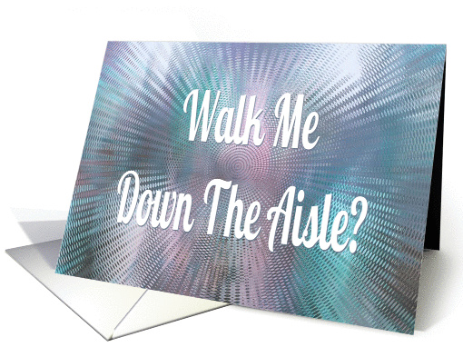 Will You Walk Me Down The Aisle? Purple and Blue Abstract card
