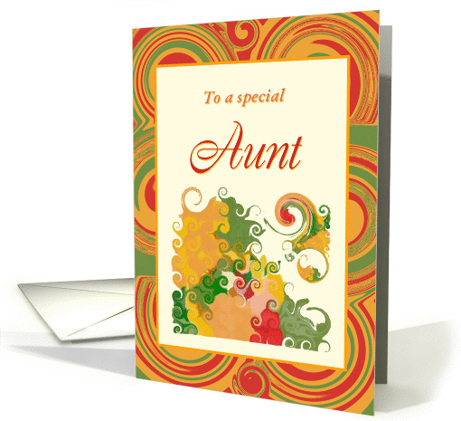 Thanksgiving-For Aunt-Autumn Colored Swirls card (523075)