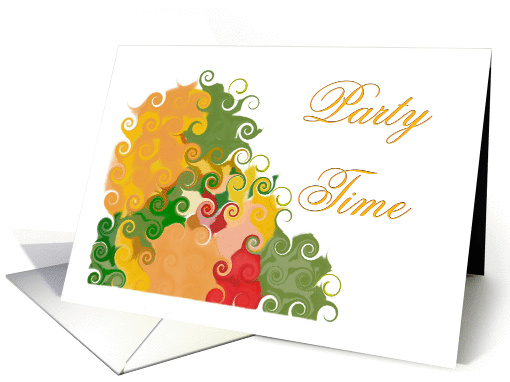 Fall Colors-Autumn Party Invitation-Abstract Autumn Design card