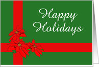 Christmas-Happy Holidays-Poinsettias-Custom card