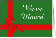 We’ve Moved-Happy Holidays-Poinsettias-Custom card