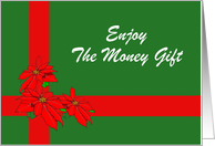 Christmas-Money Enclosed-Poinsettias-Custom card
