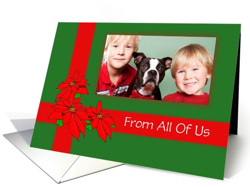 Christmas-All of Us-Poinsettias-Ribbon-Custom card (538475)