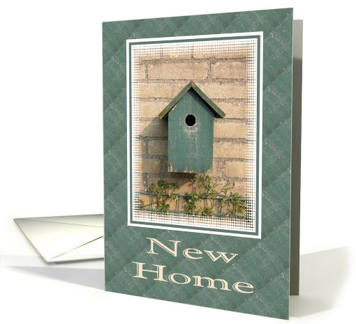 New Home-Green Bird House card (543691)