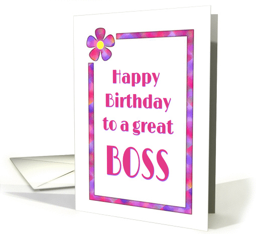 Birthday 60s Flower For A Great Boss card (559643)