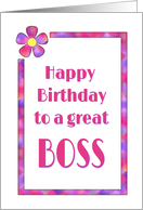Birthday 60s Flower For A Great Boss card