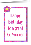 Birthday-For Co-Worker With 60s Flower Design card