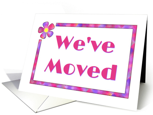 Cute 60's Flower Design-We Have Moved card (560471)