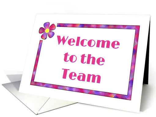 Team Welcome With A 60s Flower Design card (560478)