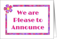 General Announcement with Big Bold Text and 60s Flower Design card