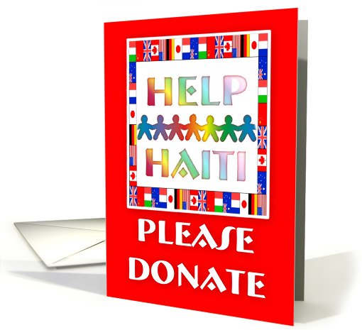 Please Donate-Helping Hands-Haiti-Flags card (570617)