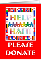 Please Donate-Helping Hands-Haiti-Flags card