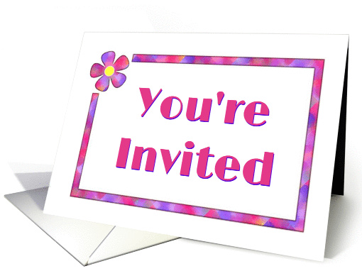 60's Flower Invitation-Youre Invited card (596856)