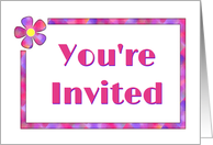 60’s Flower Design-You’re Invited To A Party-Invitation card