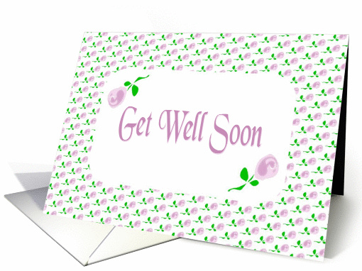 Get Well Soon-Art-Pink Roses card (607871)