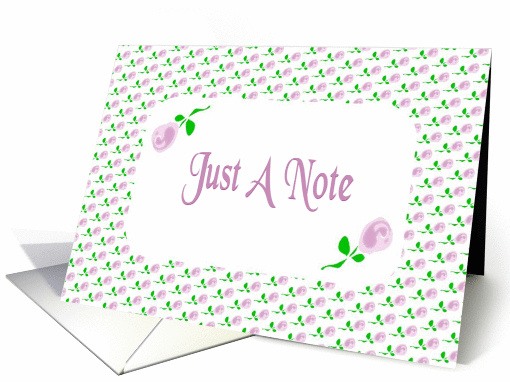 Just A Note-Art-Pink Roses card (607873)