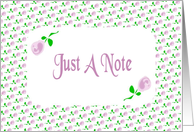 Just A Note-Art-Pink Roses card