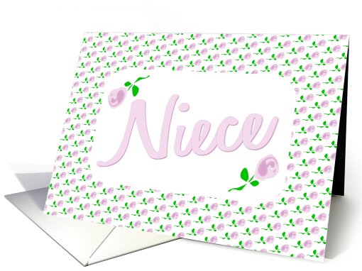 Pink Flower Art-Note Card-For Niece card (609639)