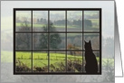 Hello, Window Cat-Landscape card