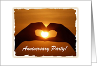 Romantic Anniversary Party Invitation Sunset Heart-Custom card