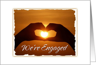 Engagement Party Invitation Sunset Heart Romantic card