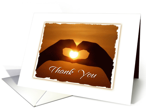 Thank you Sunset And Heart Blank Note card (644560)