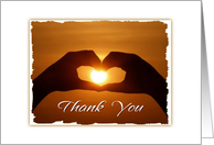 Romantic Thank You For Your Love And Affection Sunset Heart card