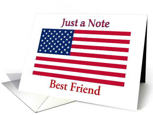 Blank Note For Best Friend American Flag Patriotic card (645739)