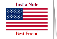 Blank Note For Best Friend American Flag Patriotic card