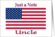Blank Note Card For Uncle Patriotic American Flag card