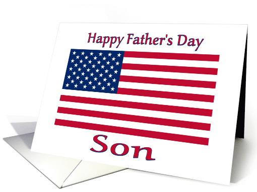 Father's Day With American Flag For Son Patriotic Military card