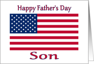 Father’s Day With American Flag For Son Patriotic Military card