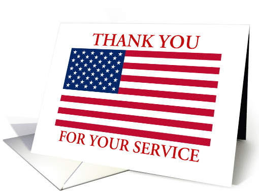 Thank You For Your Service American Flag Patriotic card (647065)