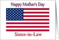 Mother’s Day Sister-in-Law American Flag Patriotic card