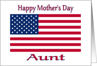 Mother’s Day For Aunt With Patriotic American Flag card