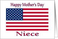 Mothers Day For Niece With American Flag card