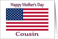 Happy Mother’s Day For Cousin With Patriotic American Flag card