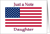 Blank Note For Daughter American Flag card