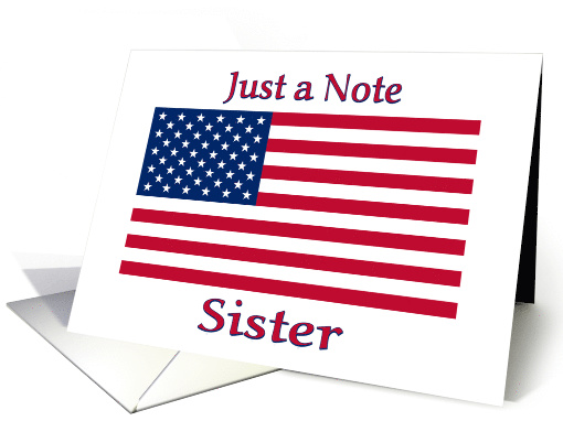 Blank Note For Sister With American Flag card (647111)