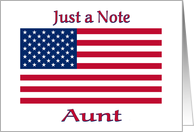 Blank Note For Aunt With American Flag card