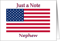 Blank Note For Nephew With American Flag card