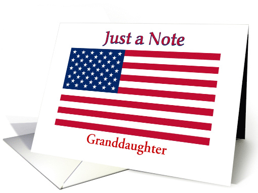 Blank Note For Granddaughter With American Flag card (647116)