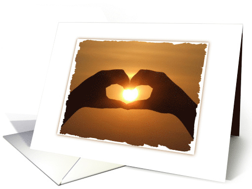 Love And Romance Sunset Heart card (648764)