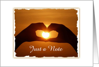 Romantic Blank Note Sunset And Heart Custom Card